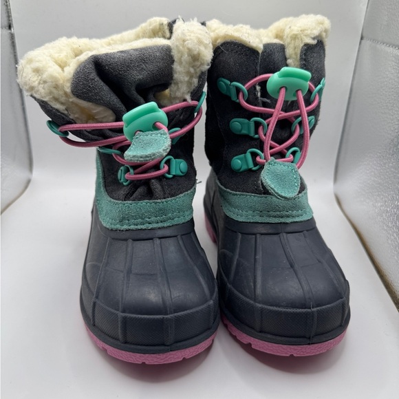 Thermolite Toddler Size 8 Girls Snow Boots with Pink and Green Accents - Picture 1 of 7
